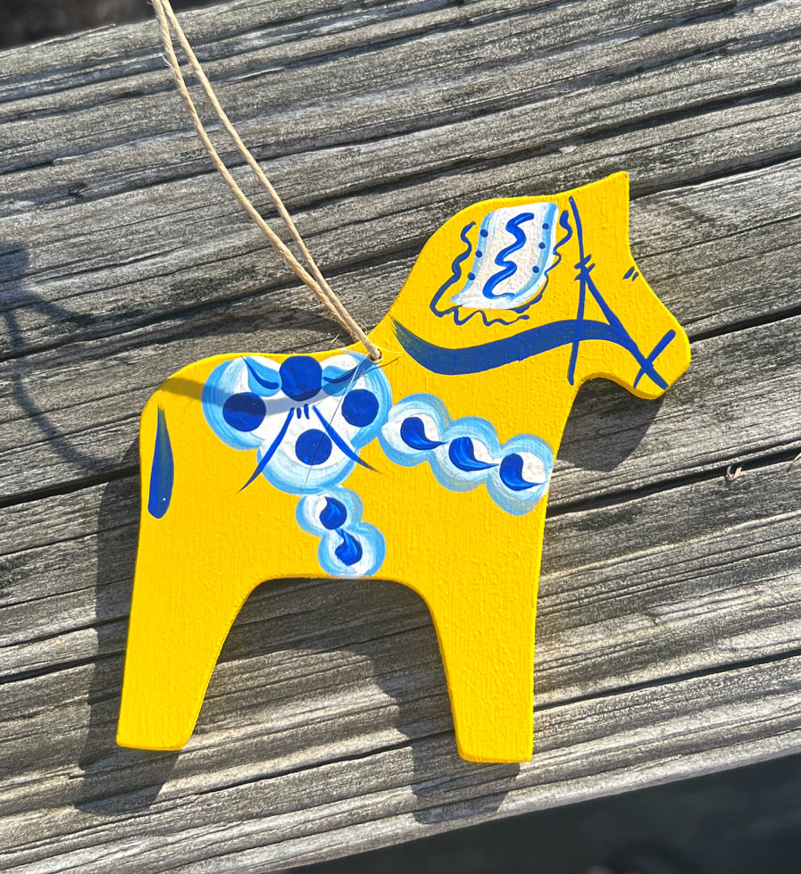 Ornament-Yellow Dala Horse