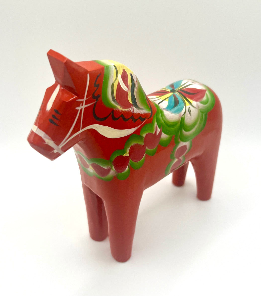 5" Red Dala Horse