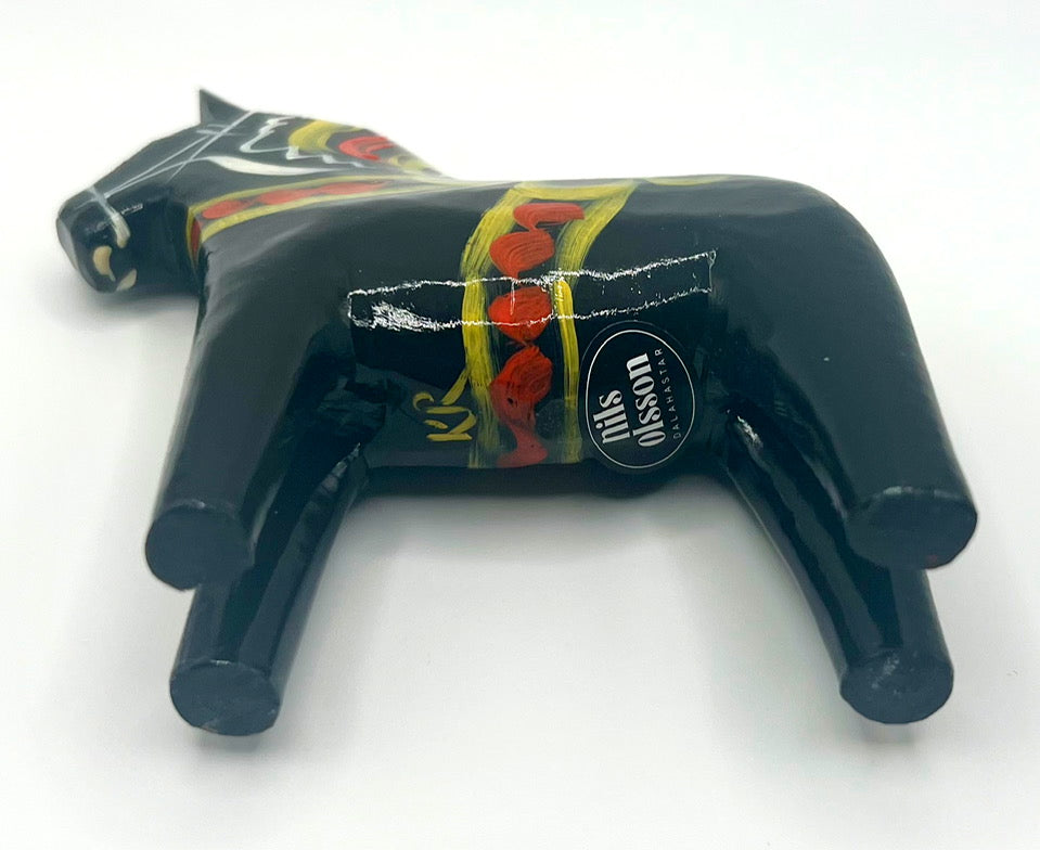 4" Black Dala Horse