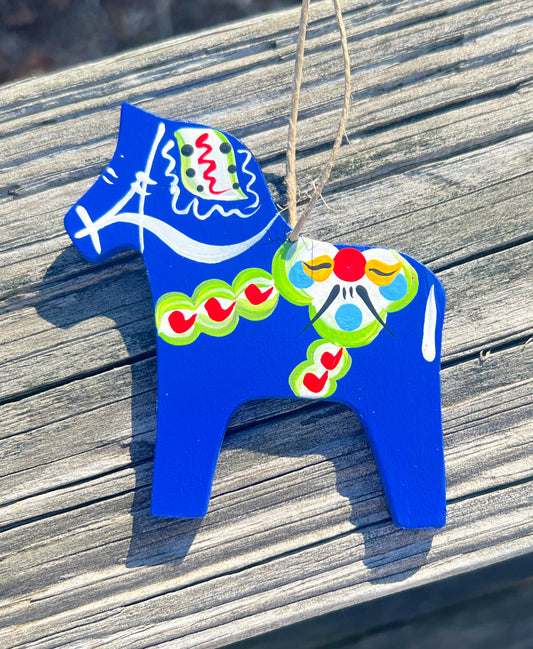 Ornament- Blue Dala Horse