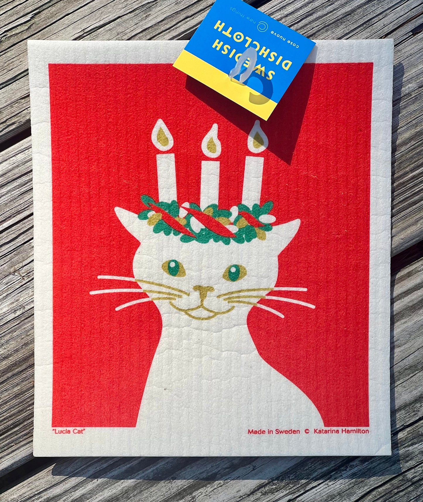 Swedish Dish Cloth Lucia Cat