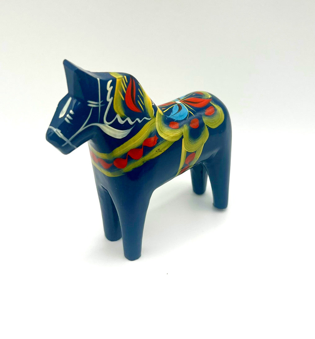 4" Blue Dala Horse