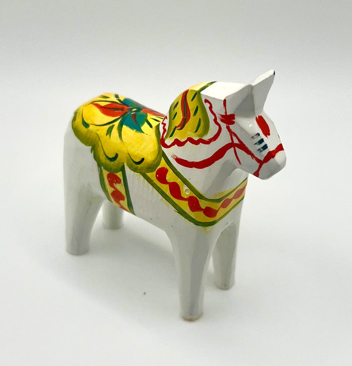 3" White Dala Horse