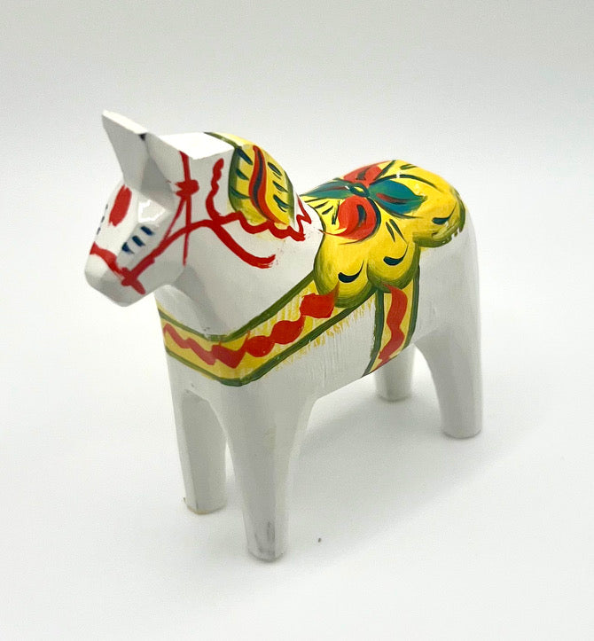 3" White Dala Horse