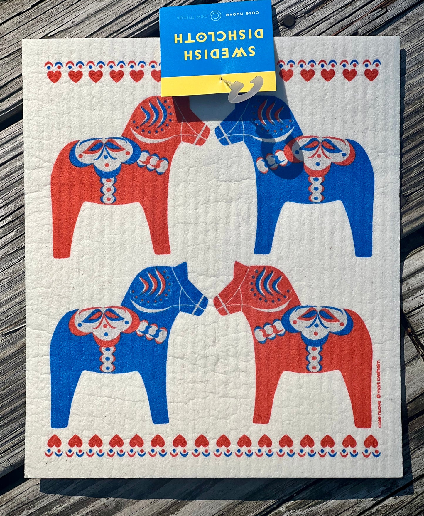 Swedish Dish Cloth Painted Dala Horse