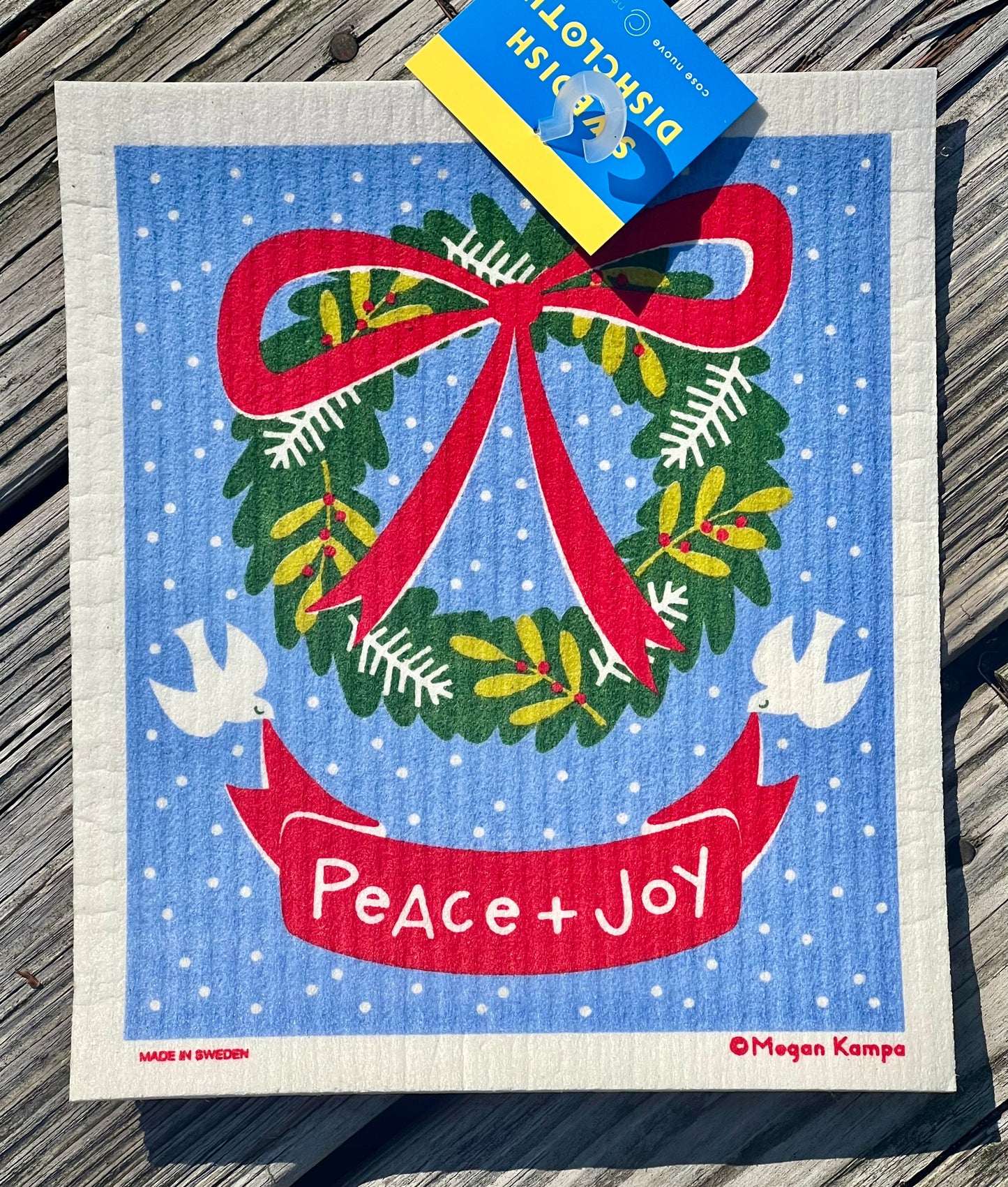Swedish Dish Cloth Peace and Joy