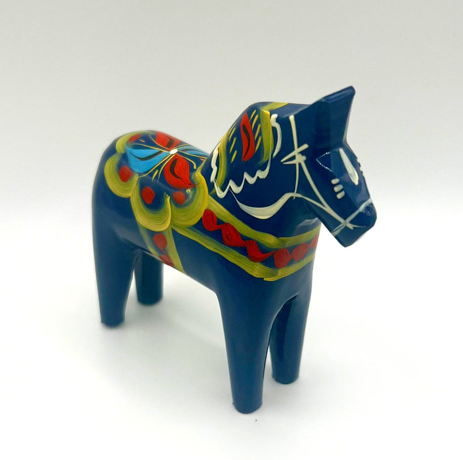 4" Blue Dala Horse