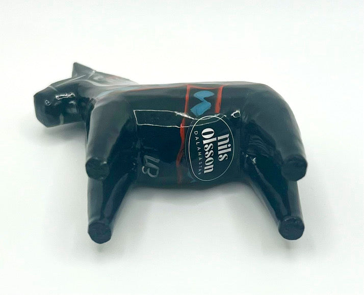 3" Black Dala Horse